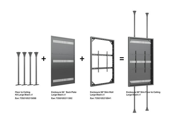 Multibrackets Pro Series - Enclosure 98¨ Wall Slim Large Black 