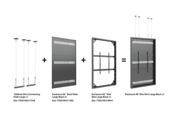Multibrackets Pro Series - Enclosure 98¨ Wall Slim Large Black 