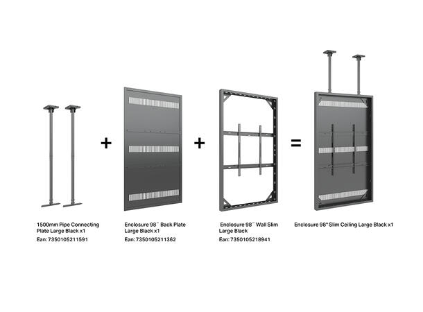 Multibrackets Pro Series - Enclosure 98¨ Wall Slim Large Black 