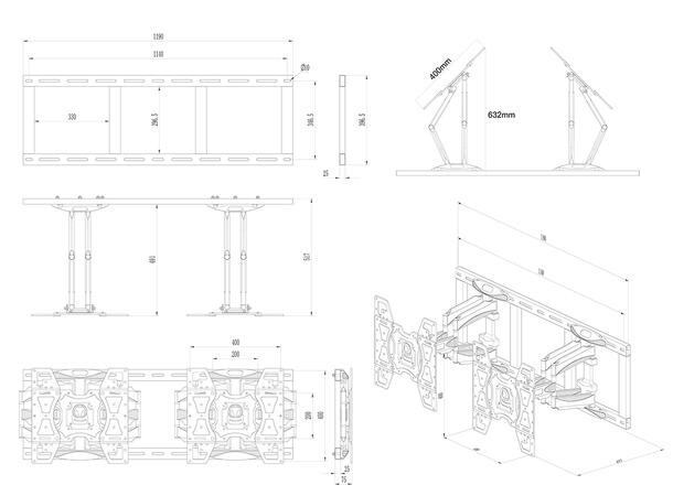 Multibrackets Pro Series - Gable Mount 2 XD1190* 