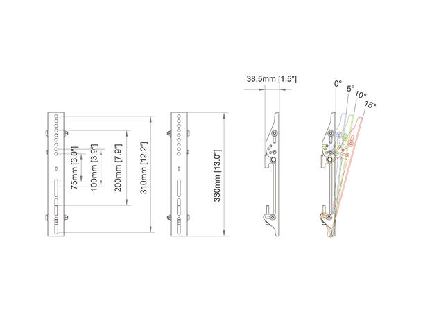 Multibrackets Pro Series - Tilt Arms 300 mm 