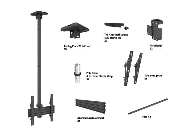 Multibrackets Pro Takfeste MBC1U Svart, VESA 400, 35Kg, 32"-65" 