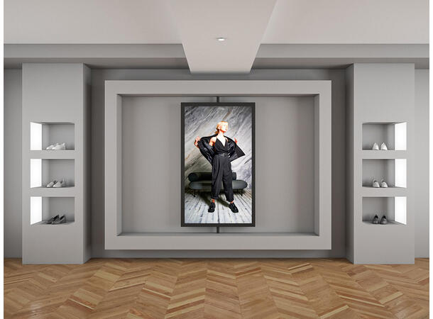 Multibrackets Pro kabinett 65" Svart, 600x400, 50Kg, Gulv til tak 