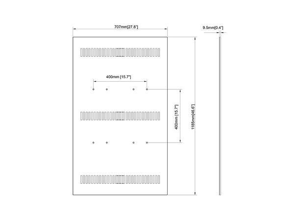 Multibrackets Pro kabinett bakplate 50" Svart 
