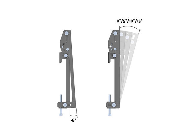 Multibrackets Takfeste MBC1UX2 CCTV Svart | 200x200 | 30Kg | 58-155cm 