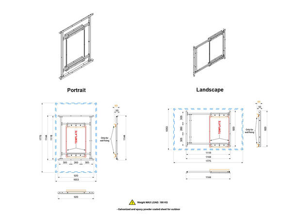 Multibrackets Veggfeste Samsung OH75F-A Sort, VESA 1186*560, 160Kg 