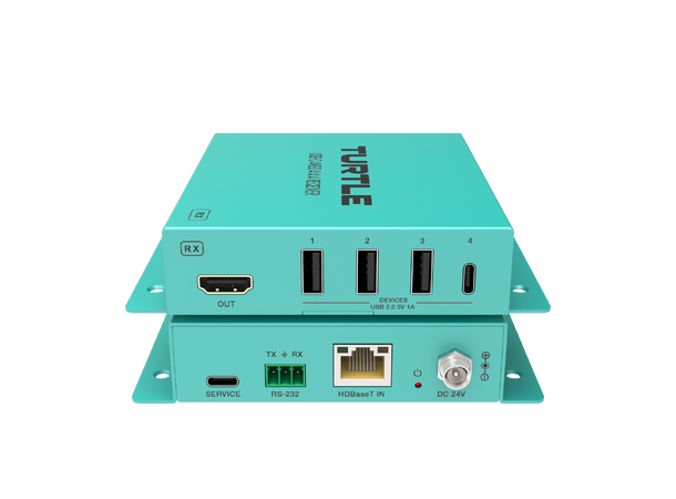 Turtle AV USB-C 4K60 4:4:4 Video & USB 2.0 Extender Kit over CAT 
