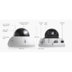 Ubiquiti UniFi G6 Pro Dome White 8MP | IP66 | IK10 15W