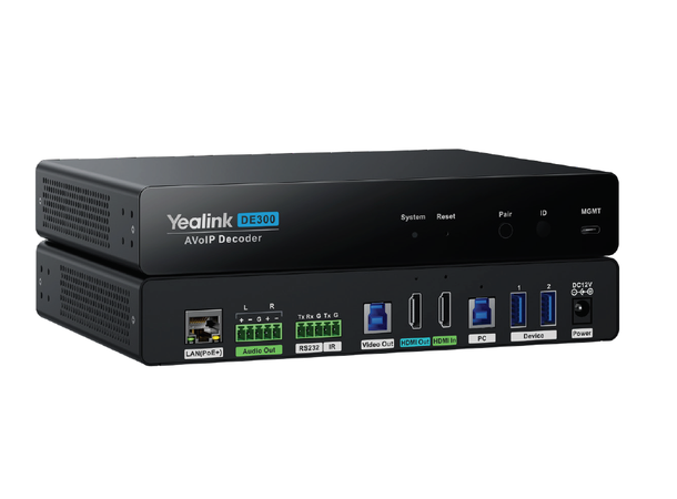 YEALINK DE300 AVoIP Decoder Receiver 4K@60Hz 4:4:4 AVoIP Receiver 