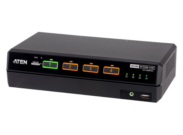 Aten Secure KVM 4-Port DP/HDMI 5K Dual Display PSD PP v4.0 Card Reader 