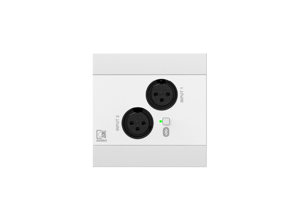 Audac Veggpanel NWP220/W Dante™/AES67, 2 x XLR + BT (4 CH) 