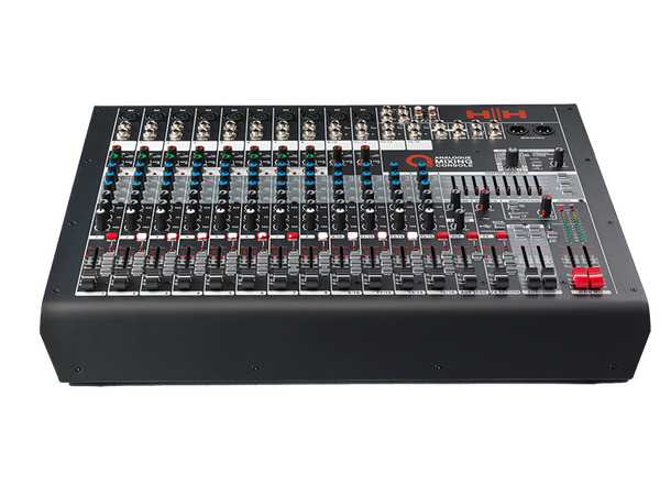 HH Analogue Mixer Q16 FX 16Ch 10Mic 4St line FX 3Bn EQ 8Comp 2Aux 