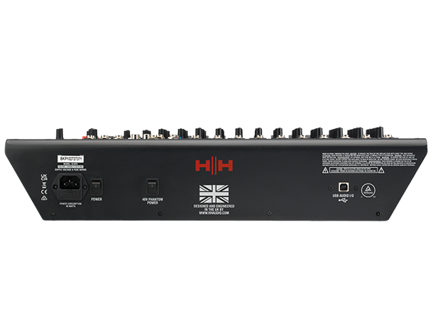 HH Analogue Mixer Q16 FX 16Ch 10Mic 4St line FX 3Bn EQ 8Comp 2Aux 