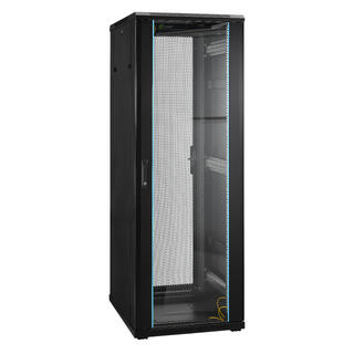 LinkIT Nettverksskap 37U svart B600xD800xH1761 , glass - perforert