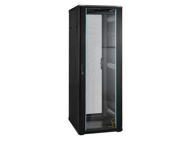 LinkIT Nettverksskap 37U svart B600xD800xH1761 , glass - perforert 