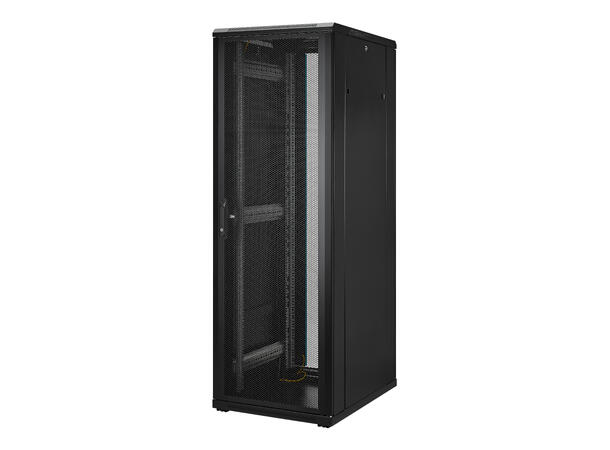LinkIT Nettverksskap 37U svart B600xD800xH1761 , glass - perforert 