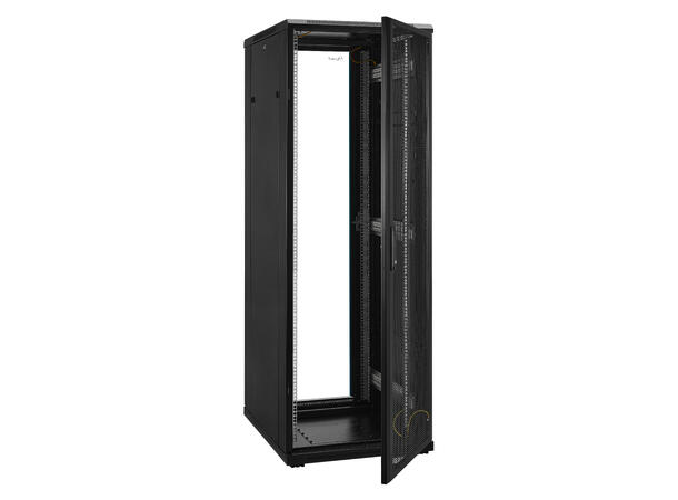 LinkIT Nettverksskap 37U svart B600xD800xH1761 , glass - perforert 