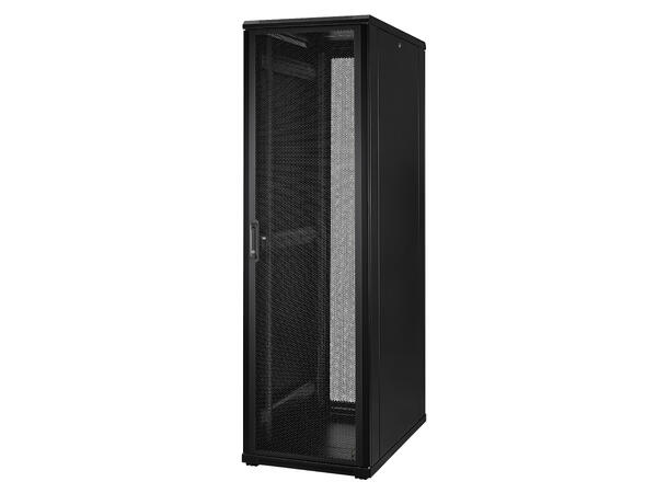 LinkIT Serverskap 42U svart B600xD1000xH1983, perforert - perforert 