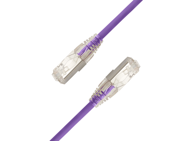 LinkIT SlimPatch F/UTP Cat6a lilla 1m AWG 28/1 , LSZH , 4.7mm 