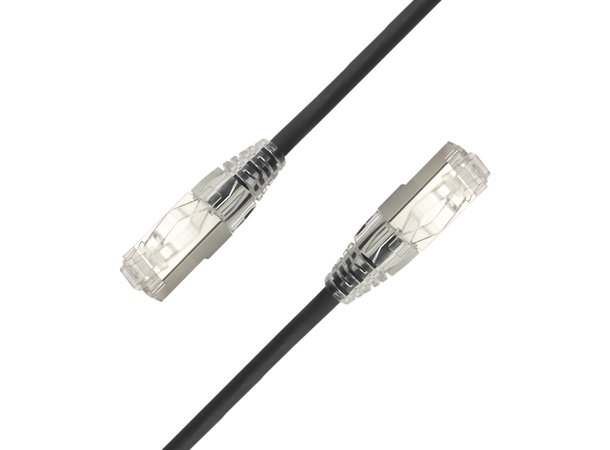 LinkIT SlimPatch U/FTP Cat6a svart 5m AWG 28/7 ,LSZH , 4.8mm 