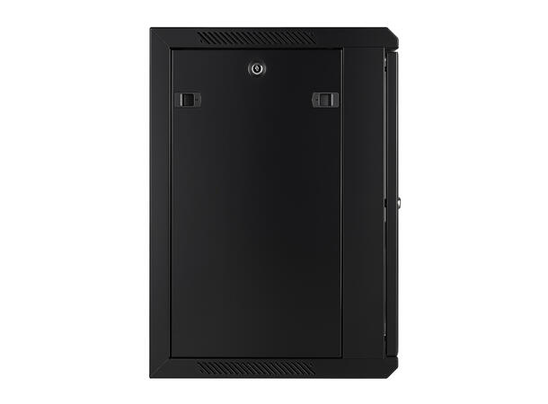 LinkIT Veggskap 12U svart B600xD450xH635 , glass 