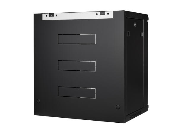 LinkIT Veggskap 12U svart B600xD450xH635 , glass 