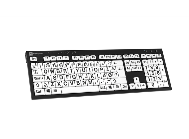 Logickeyboard Braille/LargeP B/W PC DK PC NERO, USB