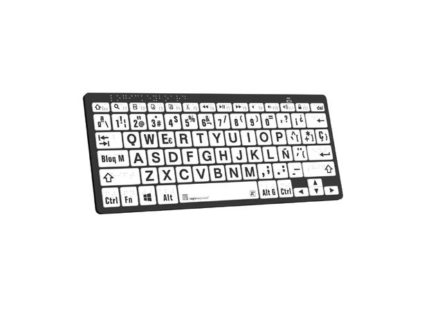 Logickeyboard Braille/LargeP B/W PC UK PC Bluetooth Mini