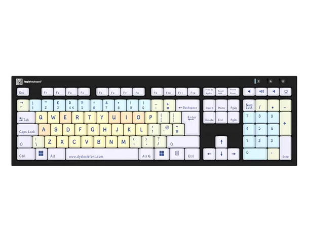 Logickeyboard Dyslexie NERO PC DK PC NERO + Lamp 