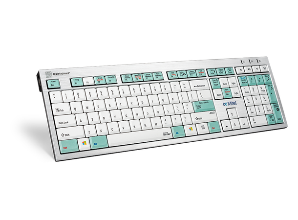 Logickeyboard Mitel Telecom Keyboard, UK PC Silver, USB