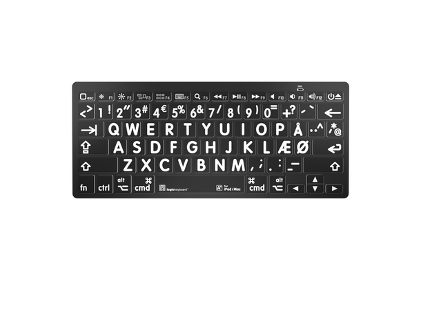 Logickeyboard XLPrint BT W/B DK Mac Bluetooth Mini