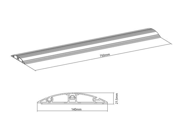 Multibrackets Cable Cover Floor Black - 139mm W - 750mm L 