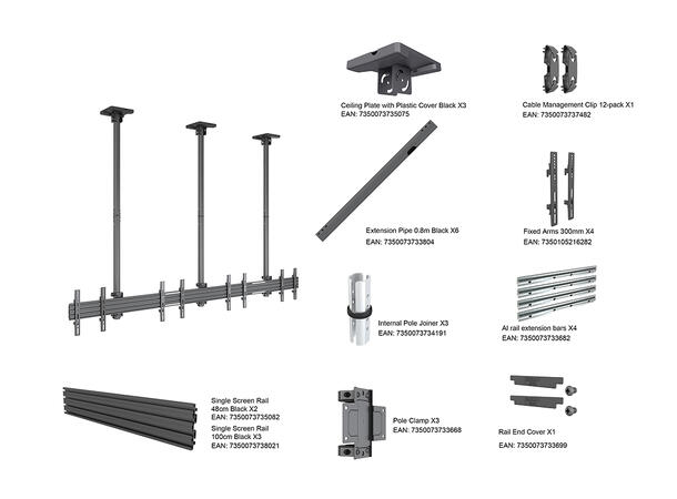Multibrackets Ceiling Mount Pro MBC4X1U VESA Fixed 300* 
