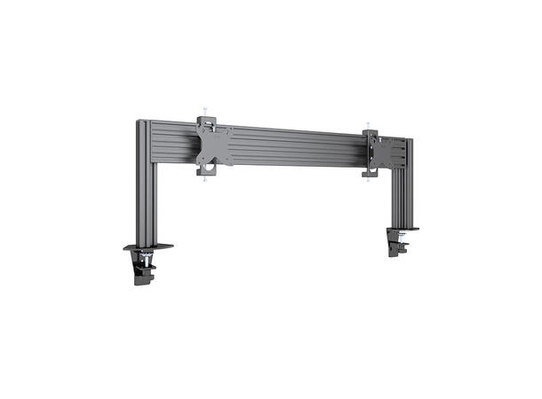 Multibrackets Deskmount Pro MBDM2x1U Sølv. 100x100, 20Kg, 15"-30" 