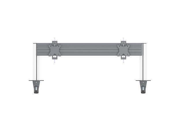 Multibrackets Deskmount Pro MBDM2x1U Sølv. 100x100, 20Kg, 15"-30" 