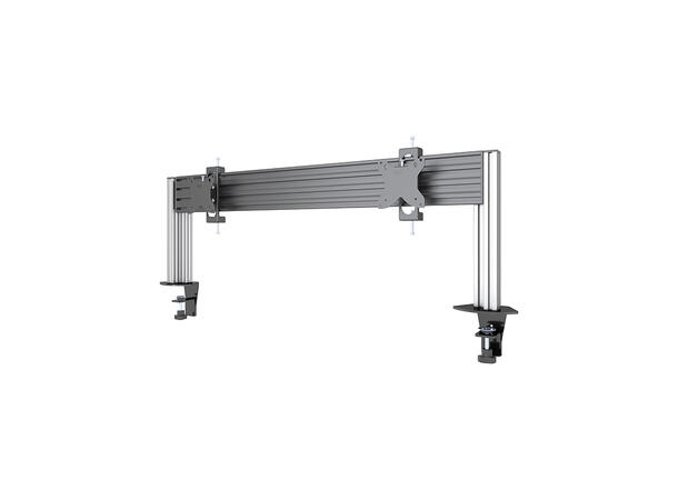 Multibrackets Deskmount Pro MBDM2x1U Sølv. 100x100, 20Kg, 15"-30" 