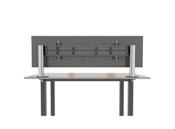 Multibrackets Deskmount Pro MBDM2x1U Sølv. 100x100, 20Kg, 15"-30" 