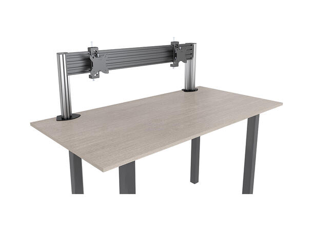 Multibrackets Deskmount Pro MBDM2x1U Sølv. 100x100, 20Kg, 15"-30" 