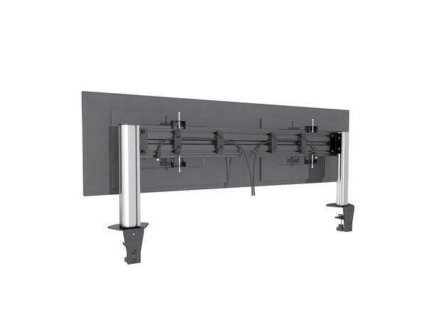 Multibrackets Deskmount Pro MBDM2x1U Sølv. 100x100, 20Kg, 15"-30" 