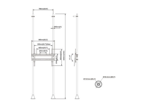Multibrackets Floor to Wall Mount Pro MB FW2P1UHD* 
