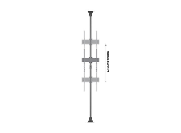 Multibrackets Gulv/tak feste dobbelt Svart, 600x400, 30Kg per skjerm, 55-86" 