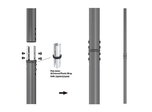 Multibrackets Gulv/tak feste dobbelt Svart, 600x400, 30Kg per skjerm, 55-86" 