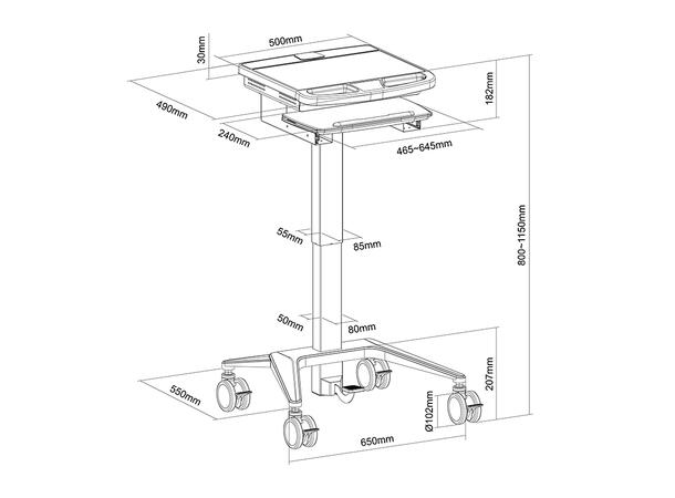 Multibrackets Medical Cart Basic 