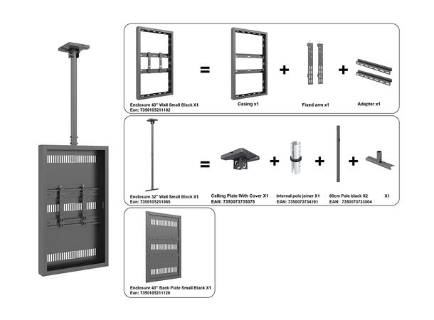 Multibrackets Pro Series - Enclosure 43" Ceiling Small Black* 