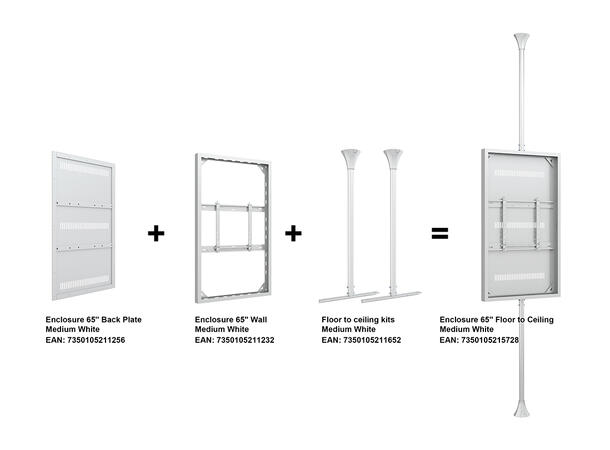 Multibrackets Pro Series - Enclosure 65" Floor to Ceiling Medium White* 