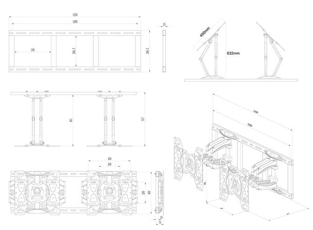 Multibrackets Pro Series - Gable Mount 2 XD1250* 