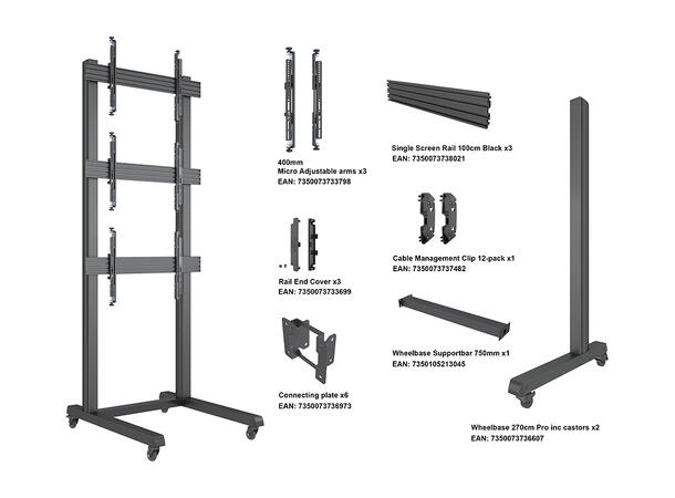 Multibrackets Pro Series - Video Wall St and 1X3* 