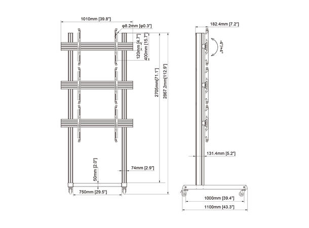 Multibrackets Pro Series - Video Wall St and 1X3* 