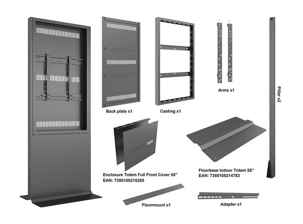 Multibrackets Pro Totem 55" Floorbase Svart, VESA 400x500, 35Kg 