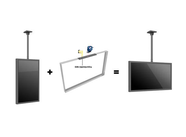 Multibrackets Pro kabinett tak 50" Svart, 80Kg, Vesa 400x400 